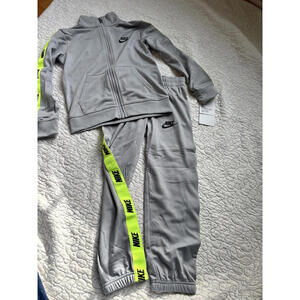 Nike Boy's Grey‎ and Neon Yellow Tracksuit Set Size 6 #650